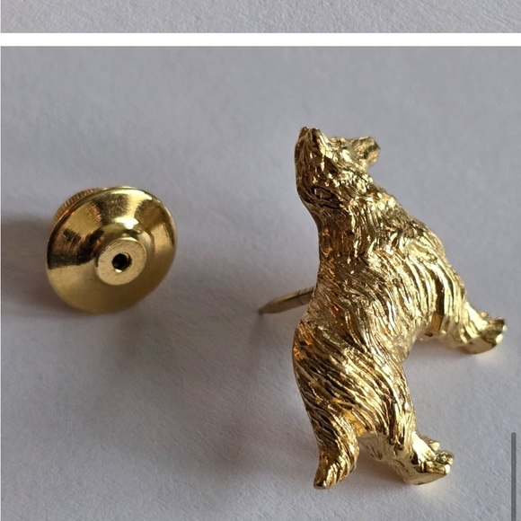 Vintage collie dog brooch pin gold tone sheltie Shetland sheepdog pup - Picture 7 of 9